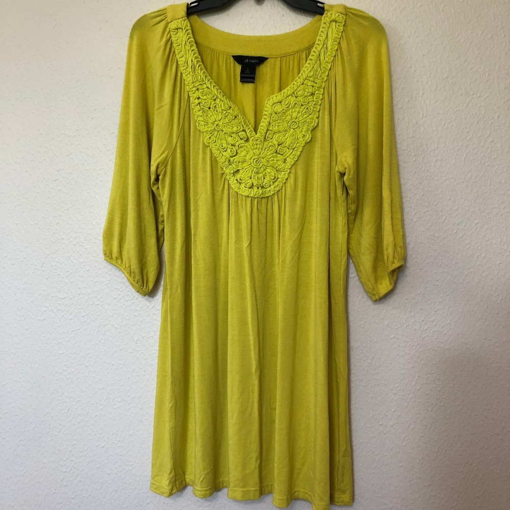 Ali Miles Neon Yellow loose dress M